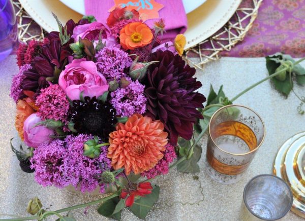 Arabian Nights Bridal Shower Floral Arrangement | Fern and Maple Events and Party Blog