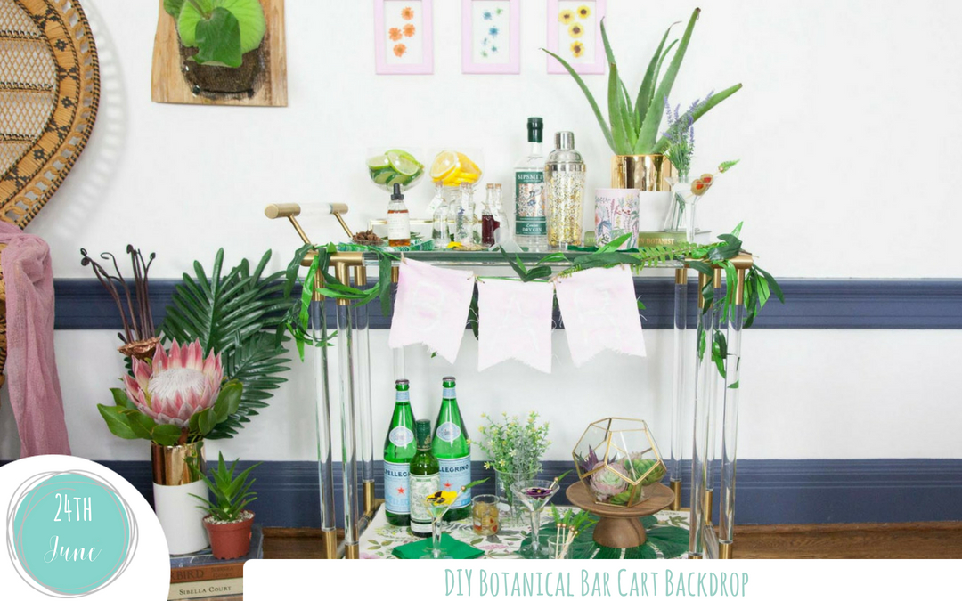 Simple Botanical Bar Cart Backdrop