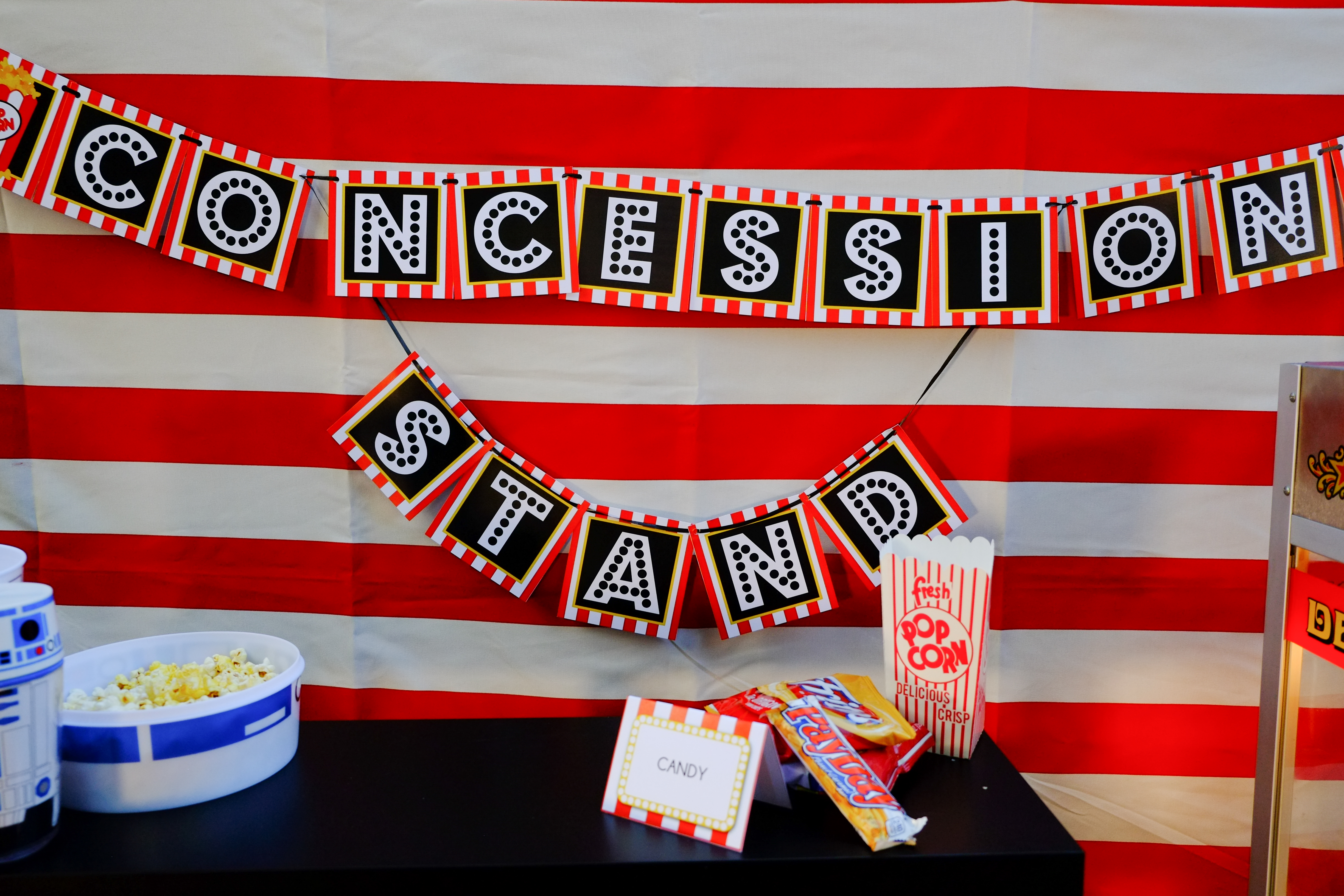 Movie Night Concession Stand Party Printable Kit