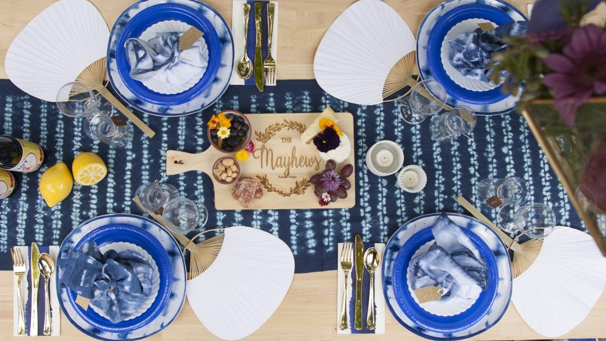 Shibori Outdoor Tablescape - Fern and Maple