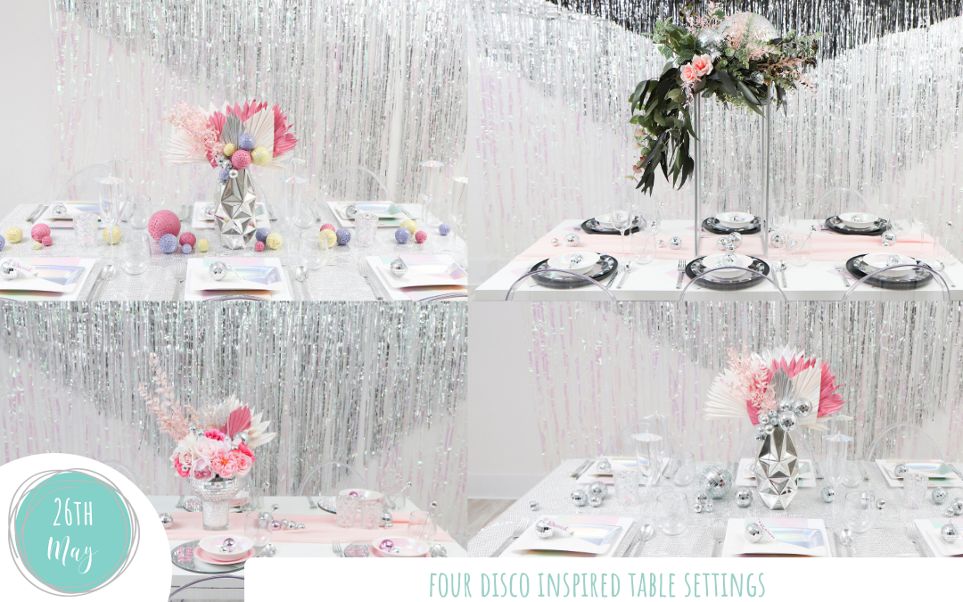Four Disco Inspired Table Settings