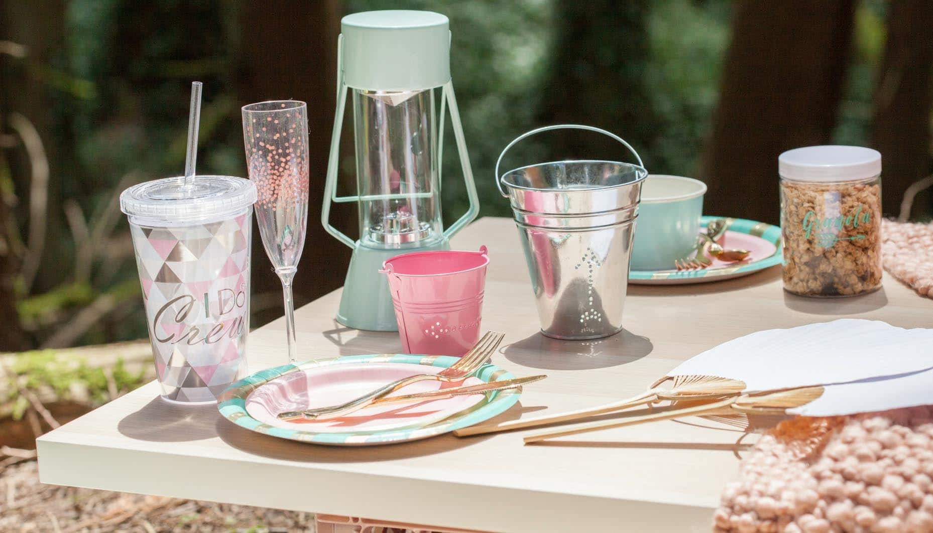 glamping bachelorette party DIY luminaries