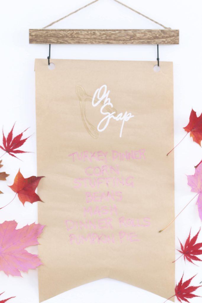 modern pink thanksgiving turkey dinner menu banner backdrop