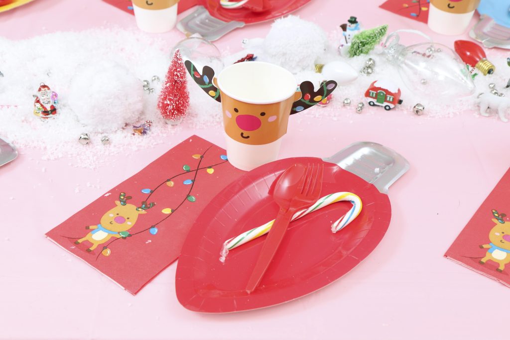 christmas light holiday kids party place settings