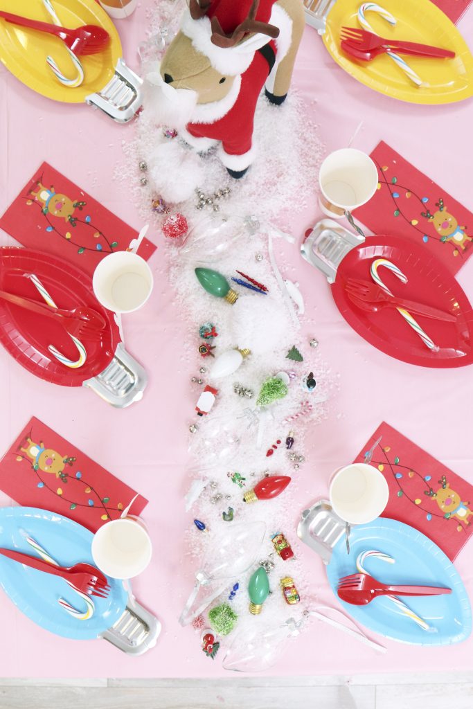 christmas light holiday kids craft party table setting