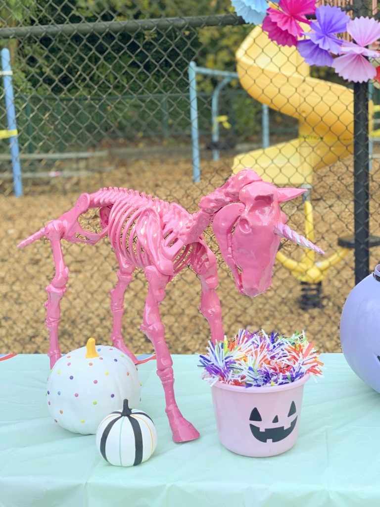 halloween community festival rainbow unicorn table