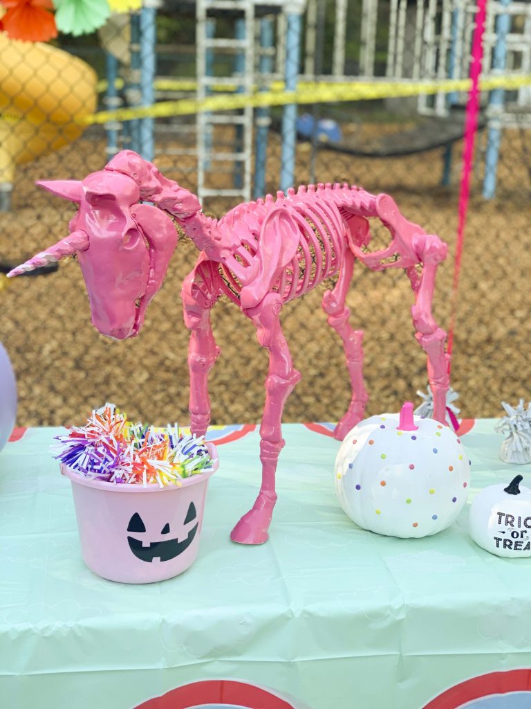halloween community festival rainbow unicorn table