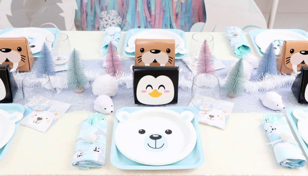 Arctic Animals Winter Wonderland Party Place Settings