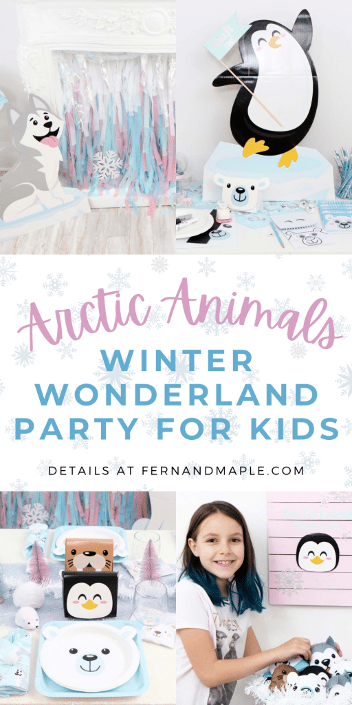 Ideas for a magical Arctic Animals Winter Wonderland Party for Kids, including DIY backdrop, place setting, craft station ideas, and more! Get all of the details now at fernandmaple.com!