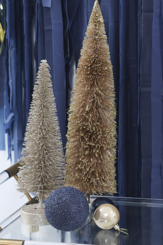 navy and gold holiday decor