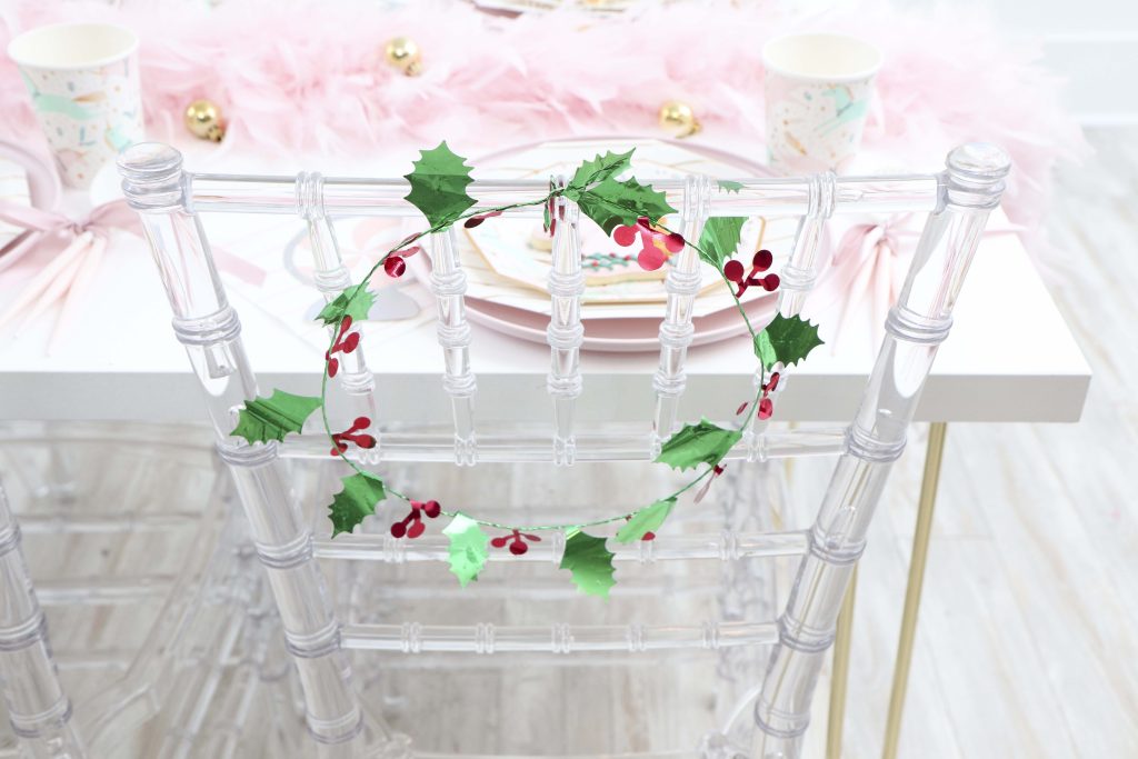 Magical Unicorn Christmas party chair wreaths