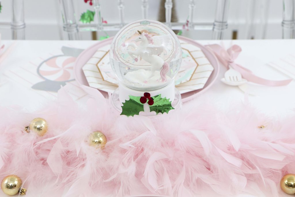 Magical Unicorn Christmas party table setting