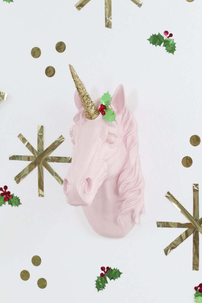 Magical Unicorn Christmas party DIY backdrop