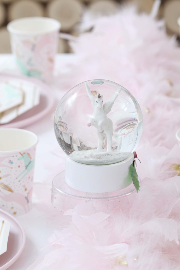 Magical Unicorn Christmas party table setting