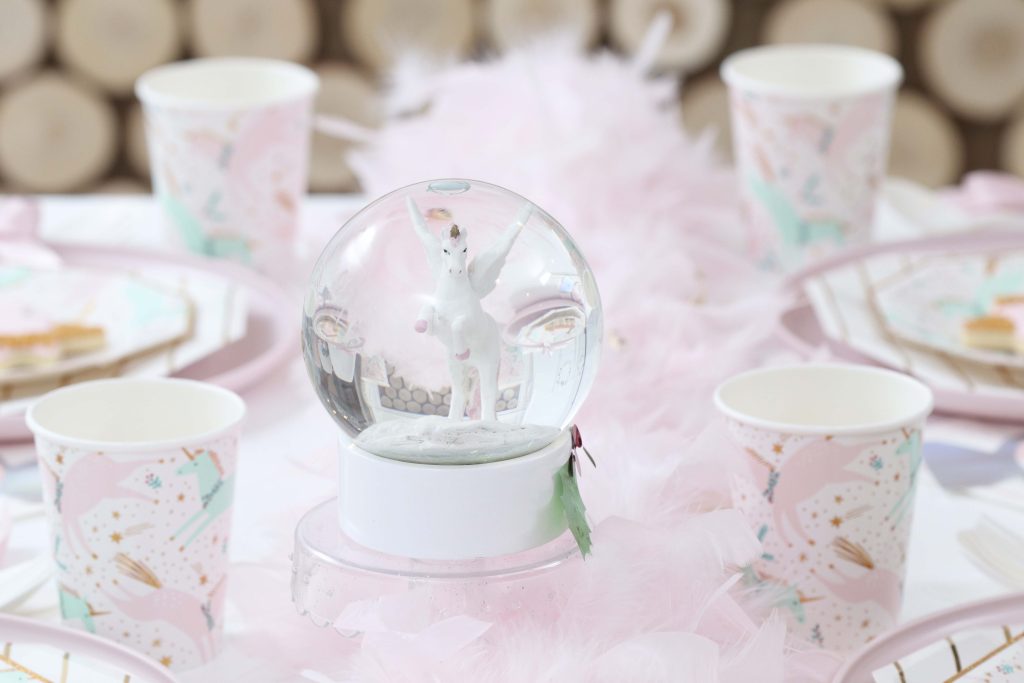 Magical Unicorn Christmas party place settings