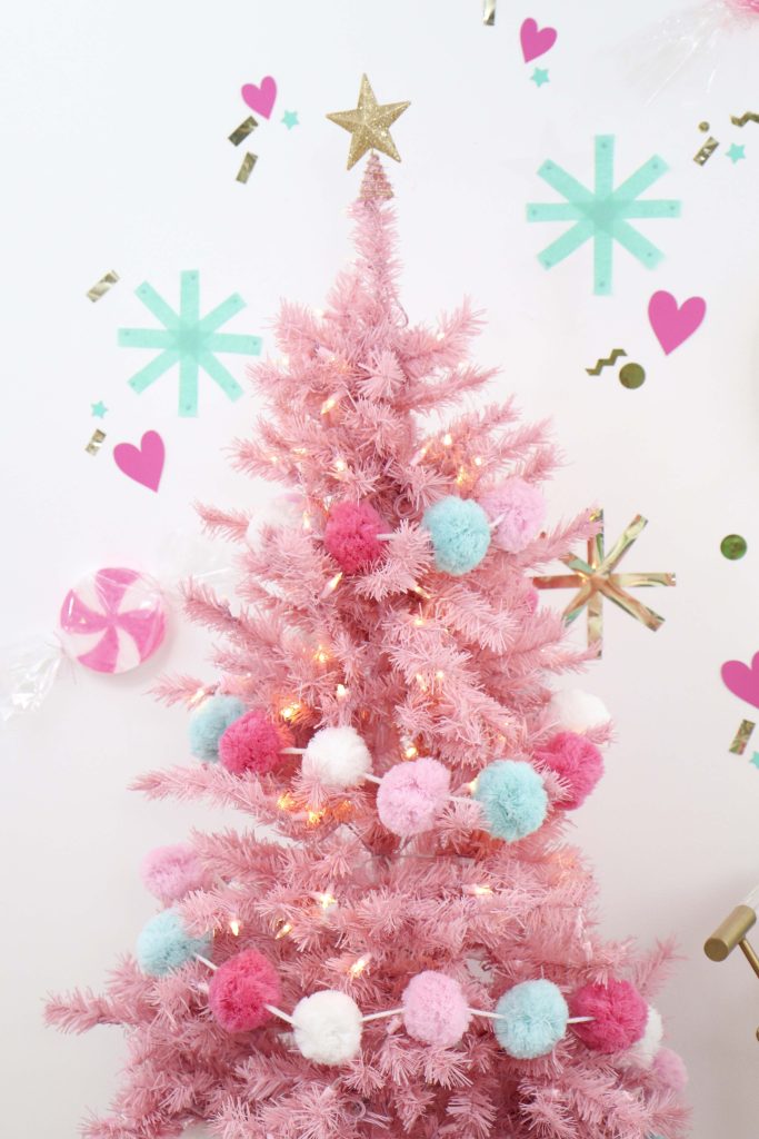 Making Spirits Bright Neon Holiday Party pink Christmas tree