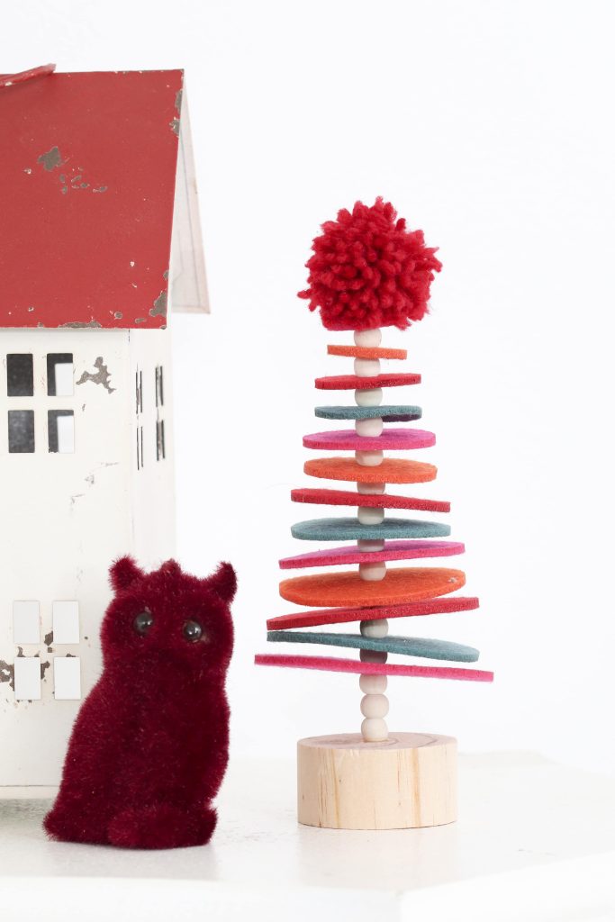 Pom Pom Party for the Holidays mantel decor