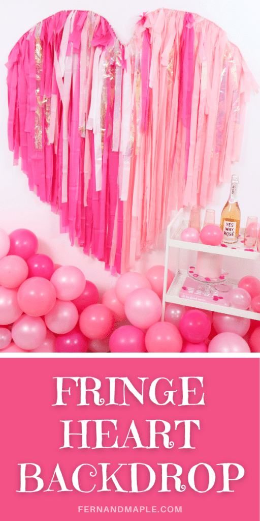 Create a show-stopping Valentine's Day backdrop for Instagram-worthy photo ops with this Valentine's Day Fringe Heart Backdrop! Get details now at fernandmaple.com!