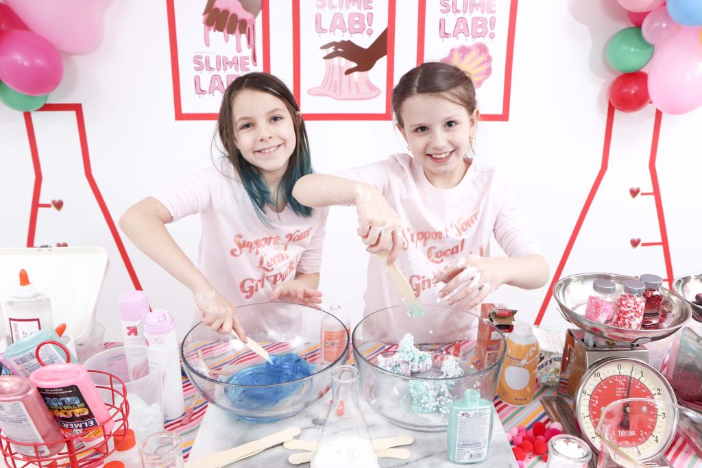 Set up a heart-filled Slime Lab for a fun and entertaining Valentine's Day Slime Party for Kids! Plus, how to create to-go Slime Kits for friends! Get details now at fernandmaple.com!