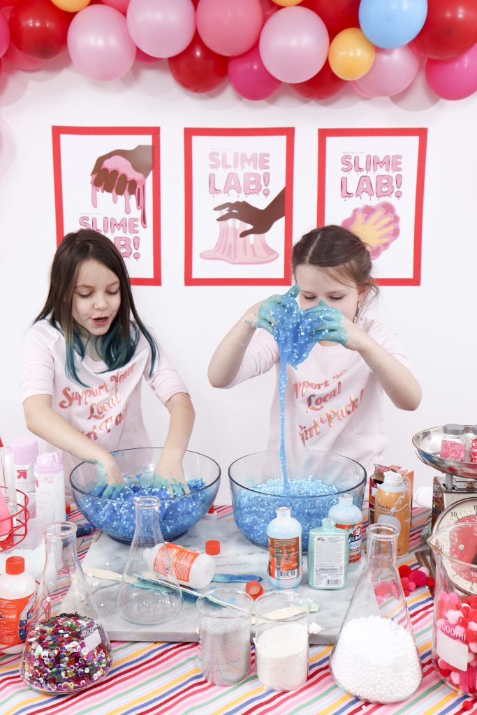 Set up a heart-filled Slime Lab for a fun and entertaining Valentine's Day Slime Party for Kids! Plus, how to create to-go Slime Kits for friends! Get details now at fernandmaple.com!