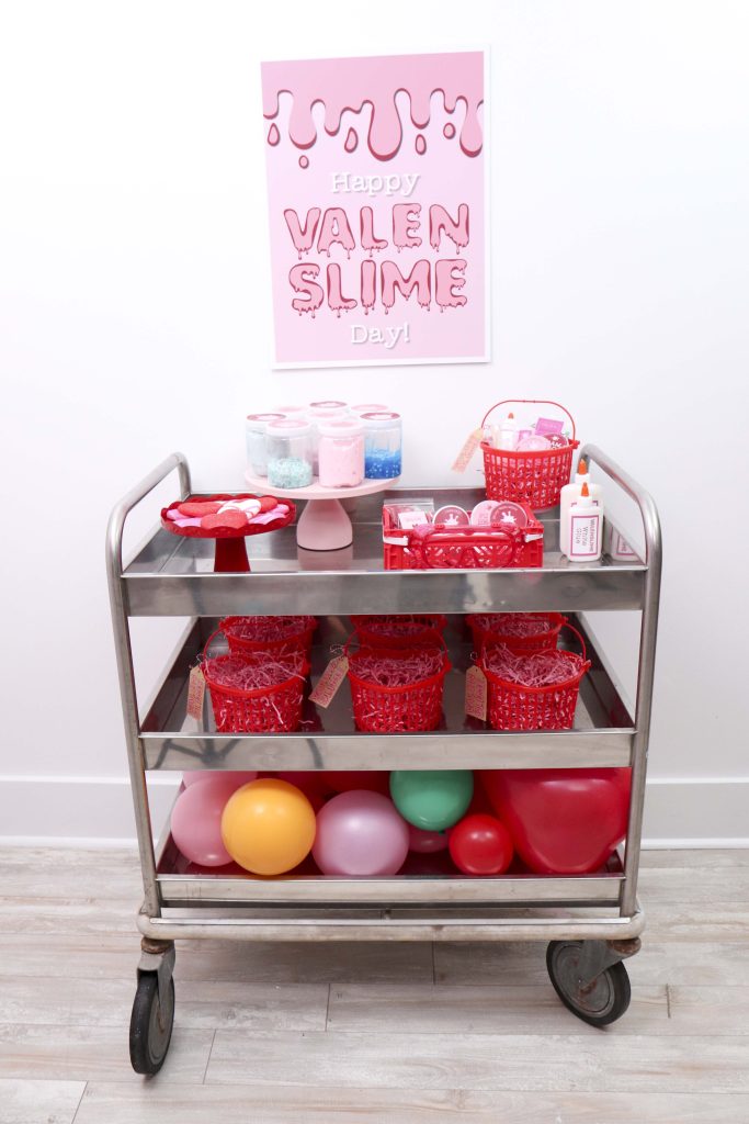 Set up a heart-filled Slime Lab for a fun and entertaining Valentine's Day Slime Party for Kids! Plus, how to create to-go Slime Kits for friends! Get details now at fernandmaple.com!