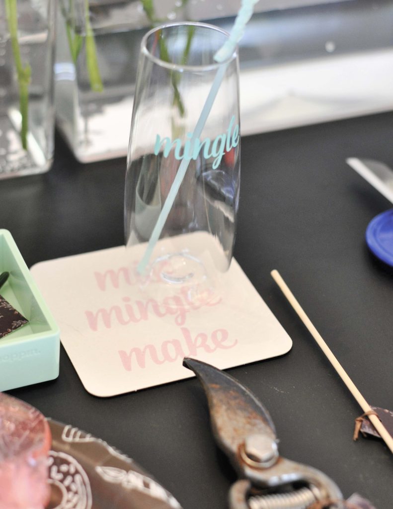 Mix, mingle, make coasters for a floral arranging party - get details at fernandmaple.com!