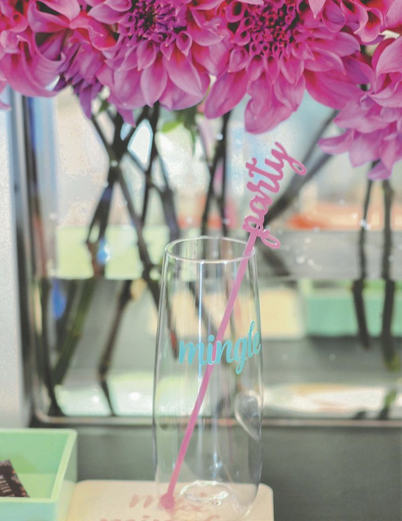 Champagne glasses for a floral arranging party - get details now at fernandmaple.com!