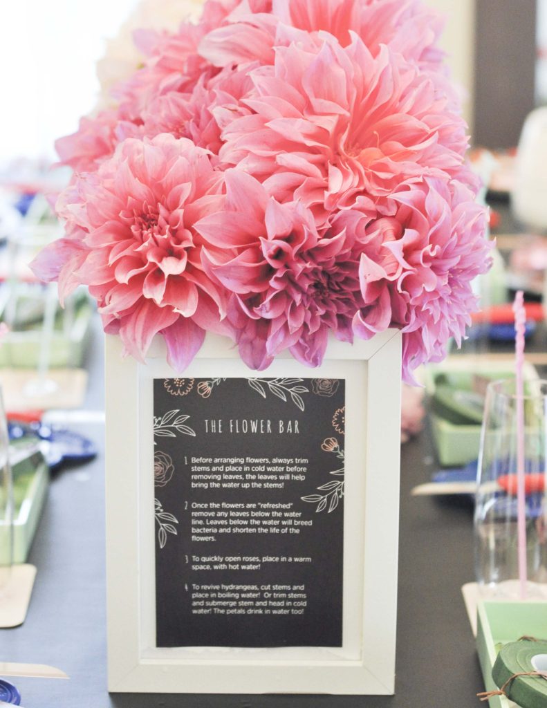 Tips for floral arranging at a floral arrangement party - get details at fernandmaple.com! 