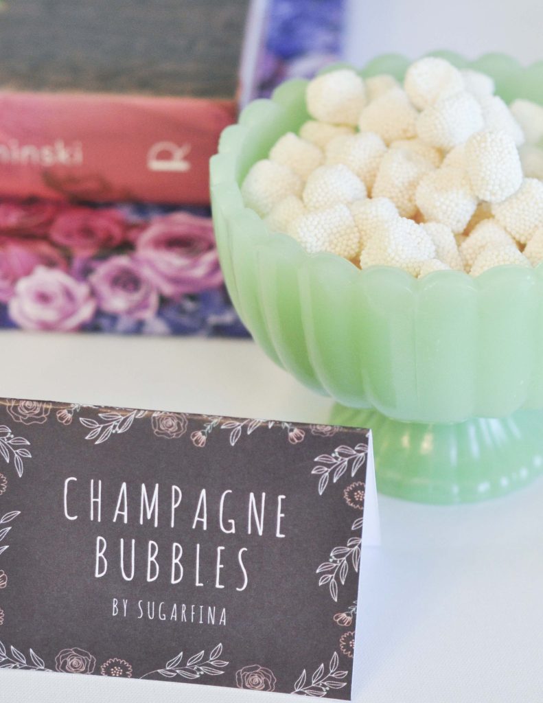 Champagne Candy for a floral arranging party - get details now at fernandmaple.com!