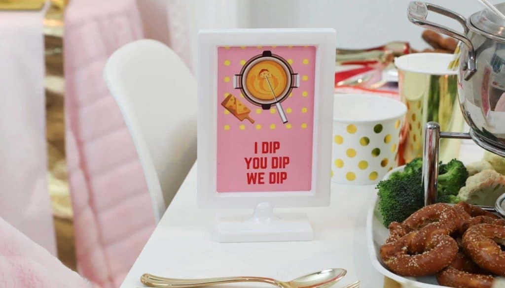 Free Printable Signs for a Fun Fondue Party - get details at fernandmaple.com!