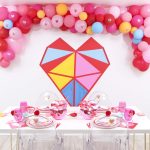 Geometric Heart Valentine's Day Party and DIY Backdrop