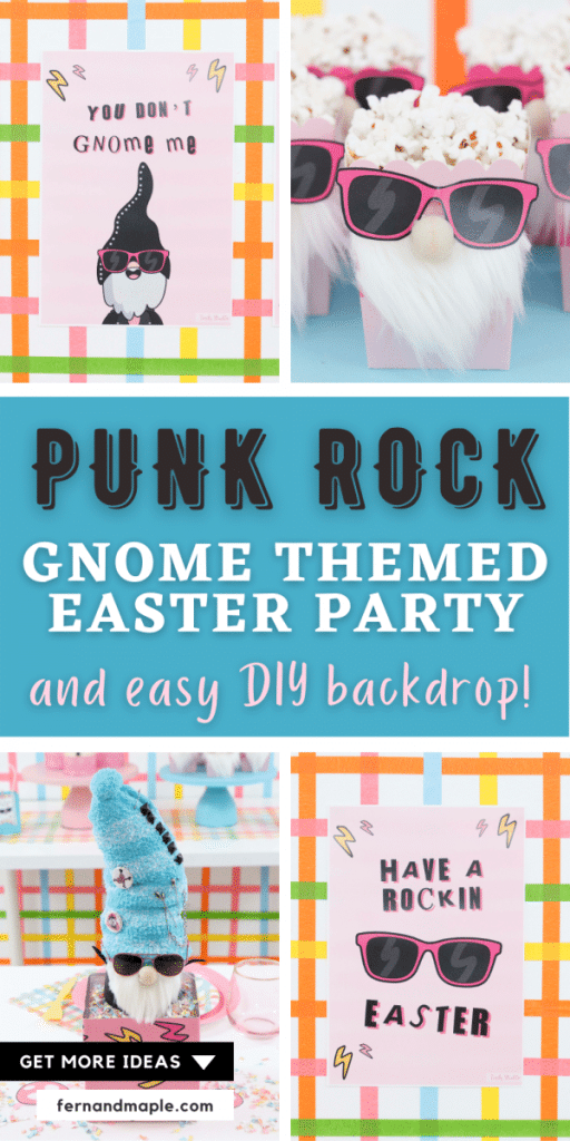 Embrace your rebellious side and throw a fun and silly Punk Rock Gnome themed Easter Party! With ideas for easy DIY backdrop, decor, table settings & more! Get details now at fernandmaple.com.