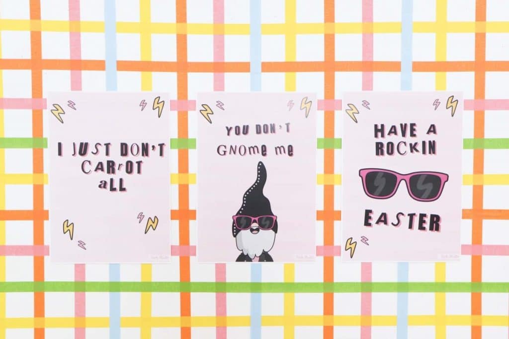 Punny signs on a DIY backdrop for a Punk Rock Gnome Easter Party - get more party ideas at fernandmaple.com!