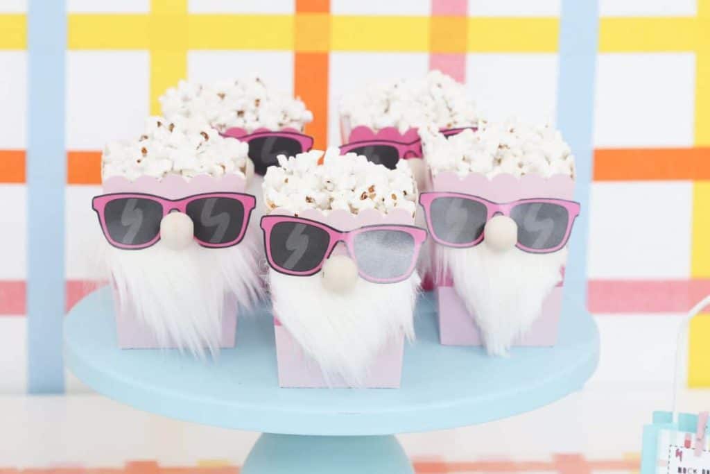 Punk Rock Gnome Easter DIY Gnome Popcorn boxes- get more party ideas at fernandmaple.com!