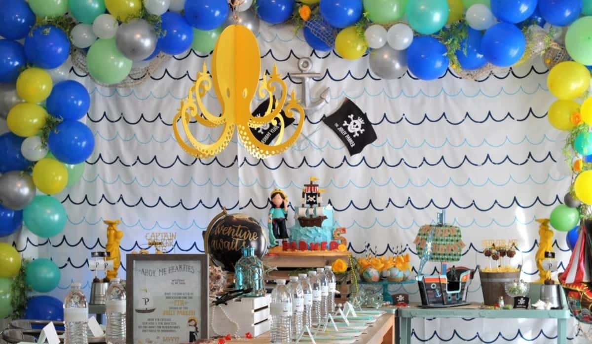 Wholesale FINGERINSPIRE Pirate Party Backdrop 6x3.6ft Yellow