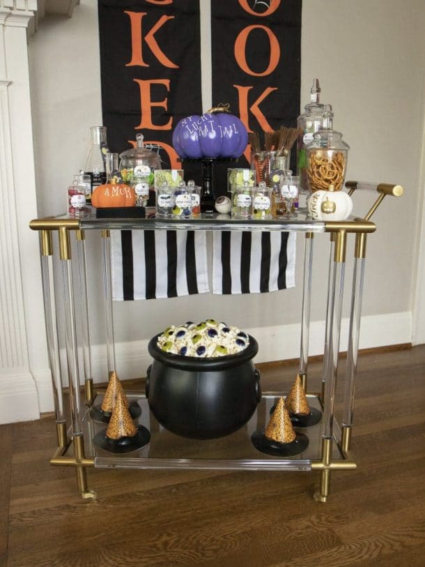 10 Ways to Use your Bar Cart this Halloween - Fern and Maple