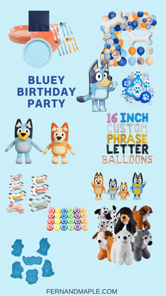 Bluey Birthday Party Shopping List - Fern and Maple