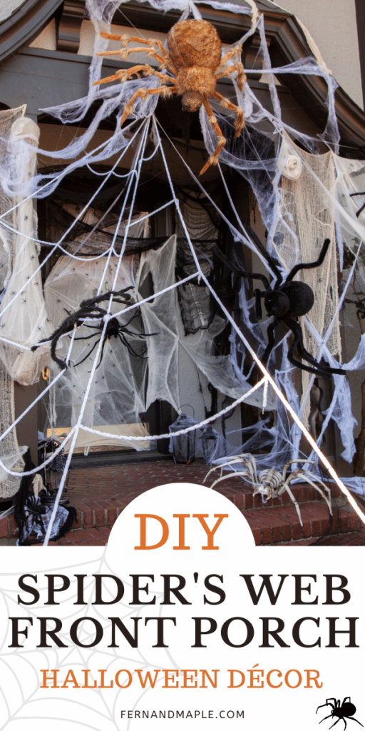 Spider's Web Halloween Front Porch Idea - Fern and Maple