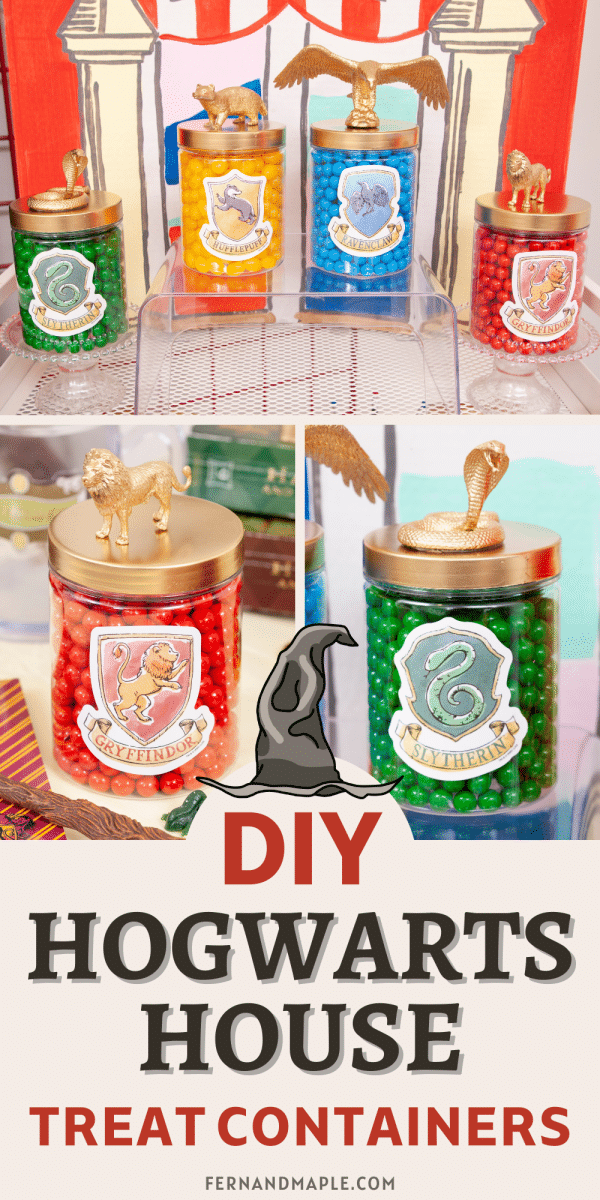 Easy DIY Hogwarts House Treat Containers - Fern and Maple