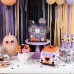 Spooky Groovy Halloween Gingerbread House Decorating Party