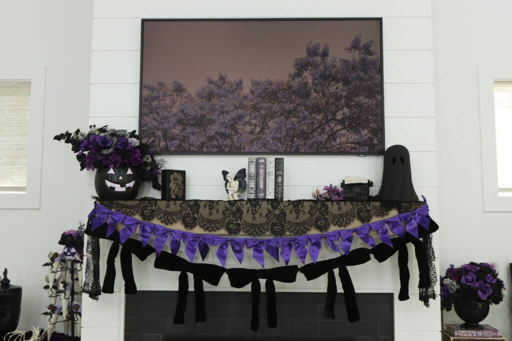 dark romantasy book club mantel decor