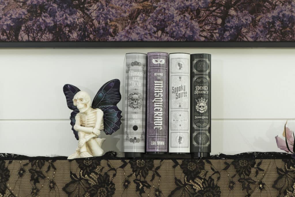 Dark romantasy themed book club decor