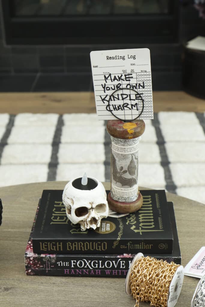 Dark romantasy signage for kindle charm station