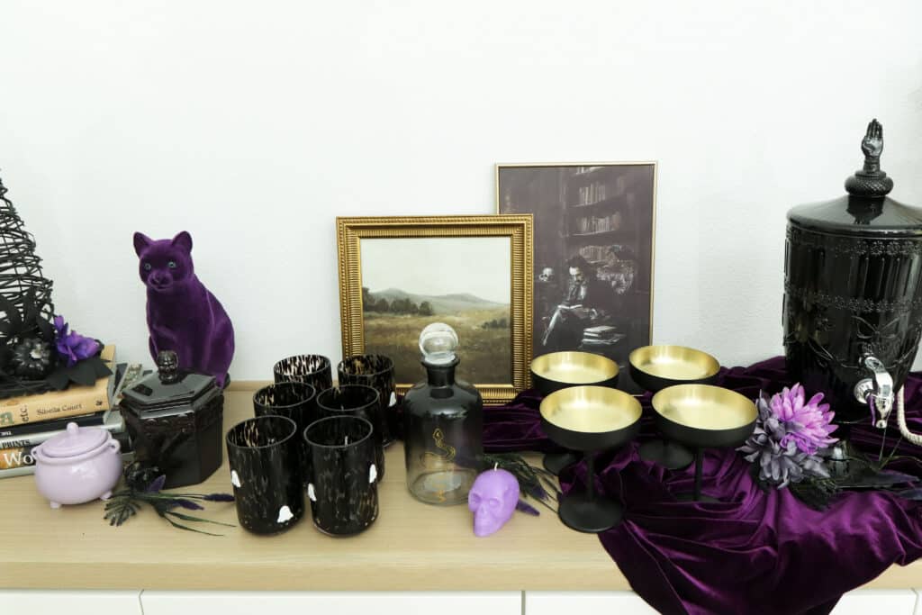 Dark Romantasy book club bar decor