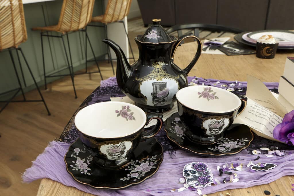 Dark Romantasy tea set for book club party
