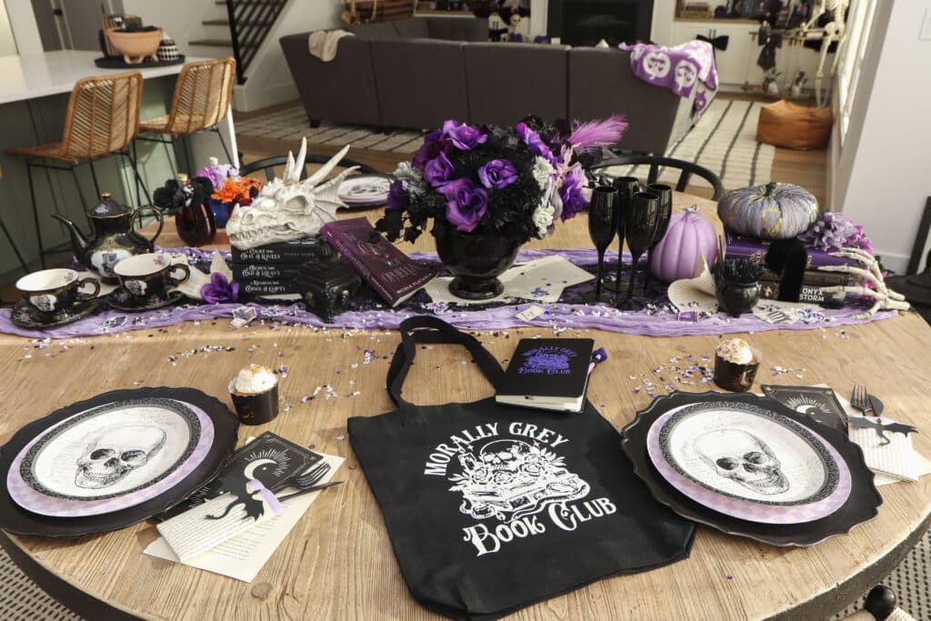 Dark Romantast book club table setting