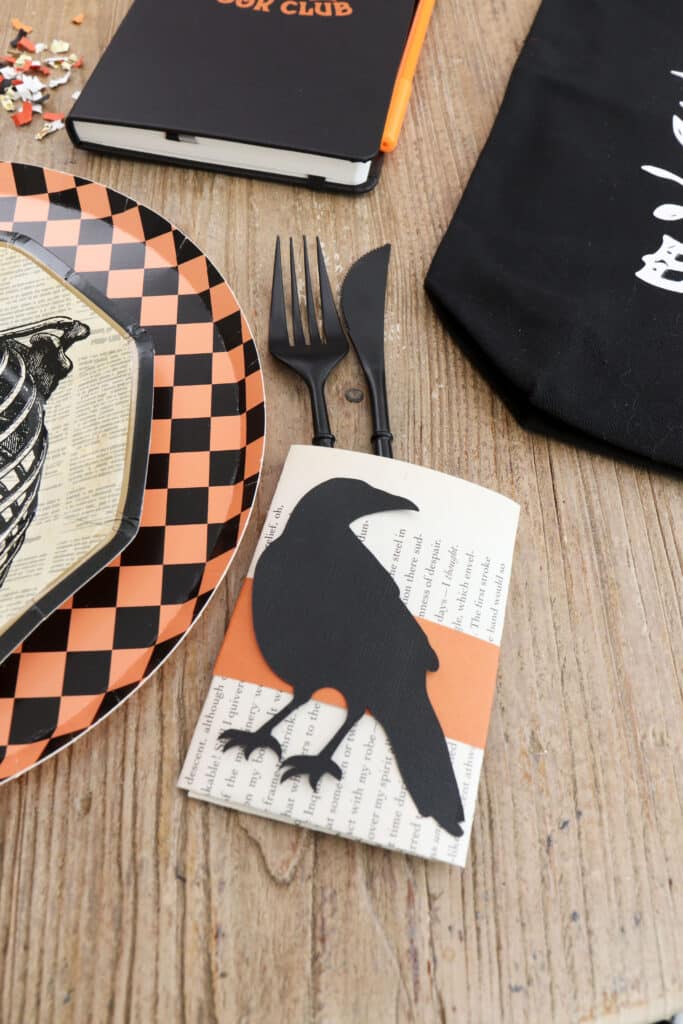 Spooky book club dining book page cutlery holder